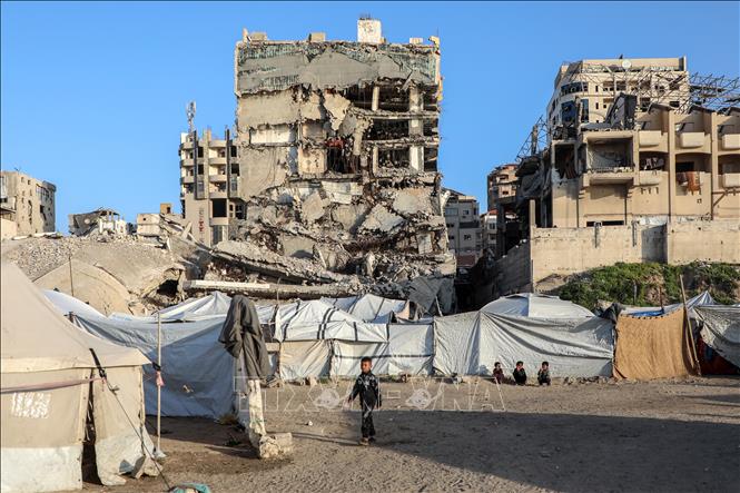 Quang cảnh tại thành phố Gaza ngày 3/3/2026. Ảnh: THX/TTXVN