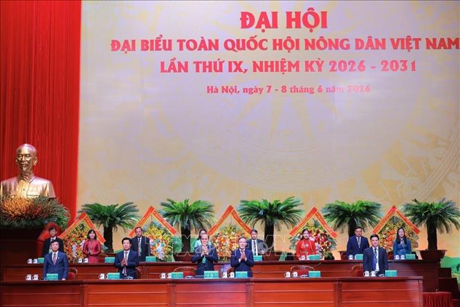 Đoàn Chủ tịch điều hành Đại hội. Ảnh: Hoàng Hiếu - TTXVN