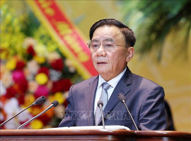 Đồng chí Trần Cẩm Tú, Uỷ viên Bộ Chính trị, Thường trực Ban Bí thư phát biểu chỉ đạo Đại hội. Ảnh: Phương Hoa - TTXVN