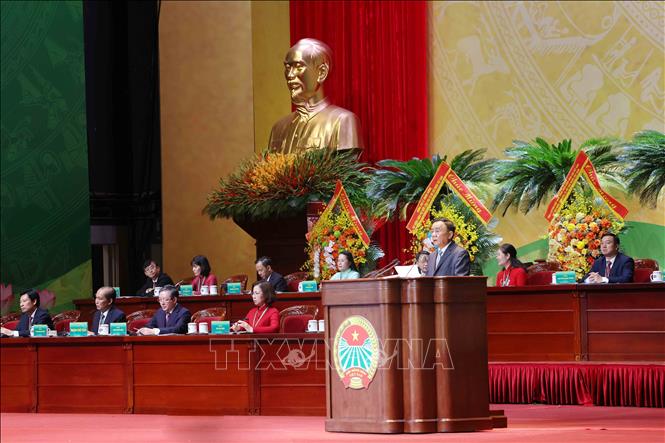 Đồng chí Trần Cẩm Tú, Uỷ viên Bộ Chính trị, Thường trực Ban Bí thư phát biểu chỉ đạo Đại hội. Ảnh: Phương Hoa - TTXVN