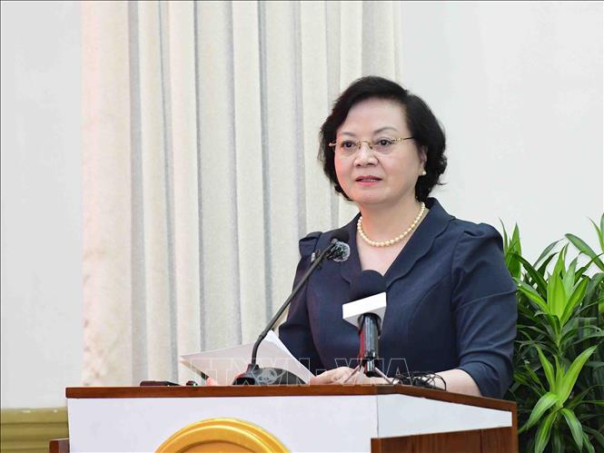 Phó Thủ tướng Chính phủ Phạm Thị Thanh Trà phát biểu tại Hội thảo. Ảnh: Xuân Khu - TTXVN