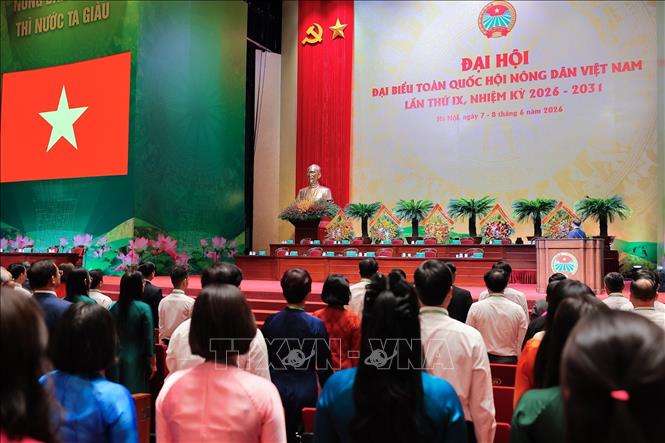 Đại biểu thực hiện nghi lễ chào cờ bế mạc Đại hội. Ảnh: Lê Đông - TTXVN