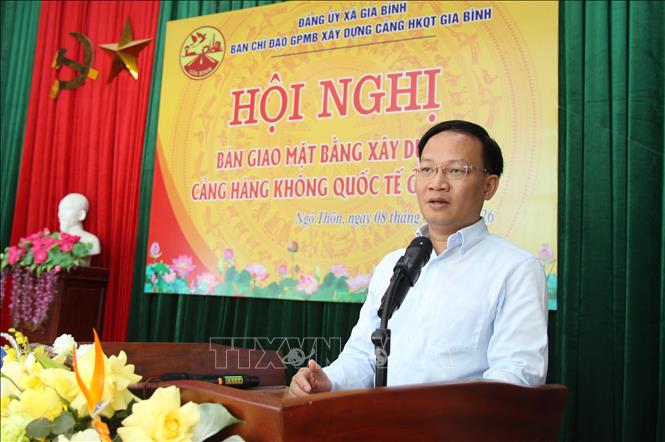 Phó Chủ tịch UBND tỉnh Bắc Ninh Phạm Văn Thịnh phát biểu. Ảnh: Thanh Thương - TTXVN