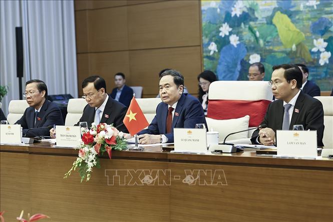 Chủ tịch Quốc hội Trần Thanh Mẫn phát biểu. Ảnh: Doãn Tấn - TTXVN 
