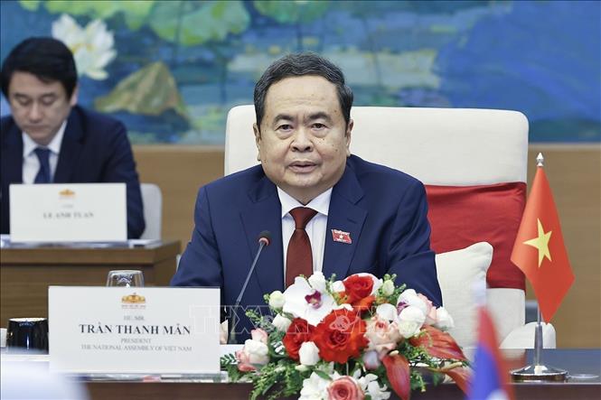 Chủ tịch Quốc hội Trần Thanh Mẫn phát biểu. Ảnh: Doãn Tấn - TTXVN 
