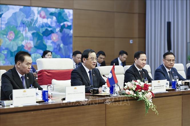  Thủ tướng Lào Sonexay Siphandone phát biểu. Ảnh: Doãn Tấn - TTXVN 