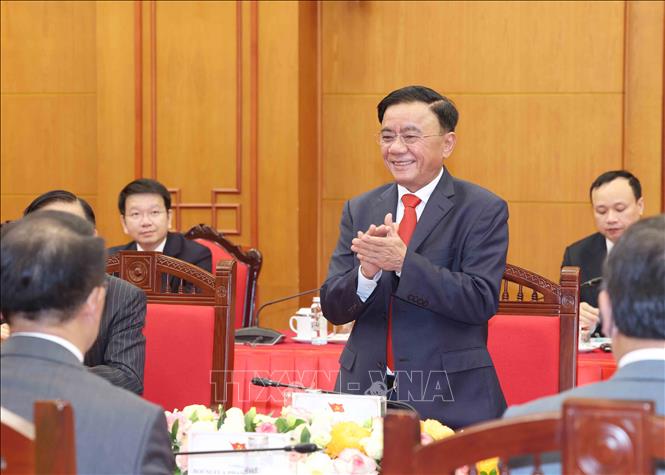 Thường trực Ban Bí thư Trần Cẩm Tú tại buổi tiếp Trưởng đoàn chính đảng các nước ASEAN. Ảnh: Phương Hoa - TTXVN