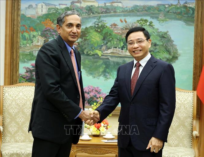 Phó Thủ tướng Nguyễn Văn Thắng tiếp ông Krisha Srinivasan, Giám đốc IMF khu vực châu Á - Thái Bình Dương. Ảnh: TTXVN phát