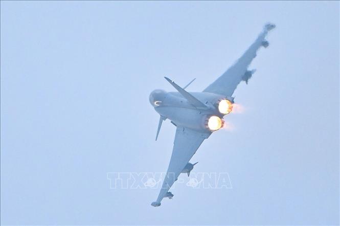 (Tư liệu) Máy bay chiến đấu Eurofighter Typhoon của Không lực Đức. Ảnh: PAP/TTXVN