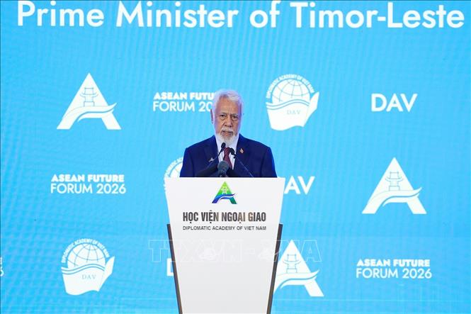 Thủ tướng Timor-Leste Kay Rala Xanana Gusmão phát biểu tại Phiên khai mạc Diễn đàn Tương lai ASEAN lần thứ ba. Ảnh: Dương Giang – TTXVN
