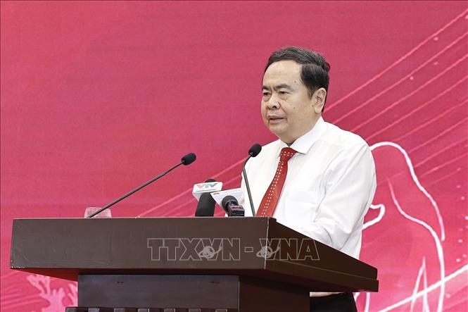 Chủ tịch Quốc hội Trần Thanh Mẫn phát biểu. Ảnh: Doãn Tấn - TTXVN