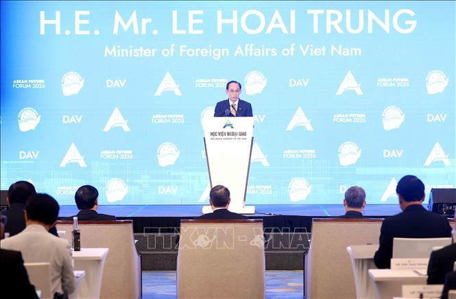 Bộ trưởng Ngoại giao Lê Hoài Trung phát biểu chào mừng. Ảnh: An Đăng - TTXVN