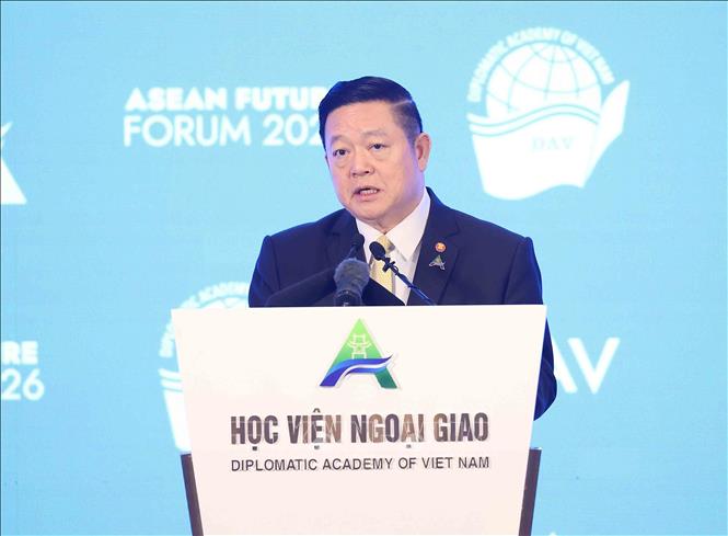  Tổng Thư ký ASEAN Kao Kim Hourn phát biểu. Ảnh: An Đăng - TTXVN