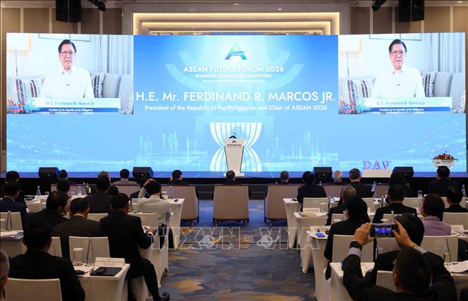 Tổng thống Philippines Ferdinand Romualdez Marcos Jr, Chủ tịch ASEAN năm 2026 phát biểu trực tuyến. Ảnh: An Đăng - TTVXN