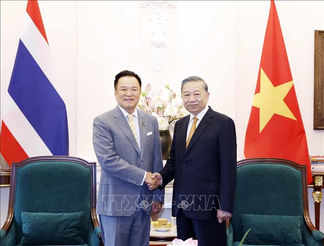 Tổng Bí thư, Chủ tịch nước Tô Lâm tiếp Thủ tướng Thái Lan Anutin Charnvirakul. Ảnh: Thống Nhất – TTXVN