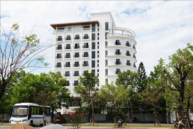 Dự án Nhà khách Tỉnh ủy Thừa Thiên Huế (nay là Thành ủy Huế), số 22 Tố Hữu, phường Vỹ Dạ bị chậm tiến độ; Thanh tra thành phố Huế đã kết luận vào tháng 5/2026 là có sai phạm. Ảnh: Nguyên Lý - TTXVN