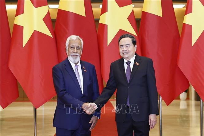 Chủ tịch Quốc hội Trần Thanh Mẫn hội kiến Thủ tướng Timor-Leste Kay Rala Xanana Gusmão. Ảnh: Doãn Tấn - TTXVN