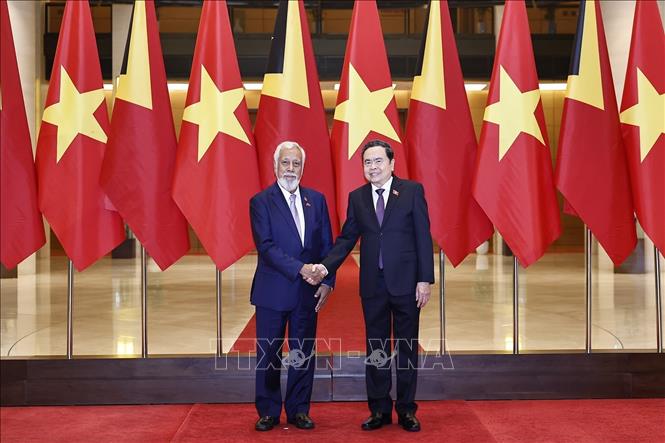 Chủ tịch Quốc hội Trần Thanh Mẫn hội kiến Thủ tướng Timor-Leste Kay Rala Xanana Gusmão. Ảnh: Doãn Tấn - TTXVN