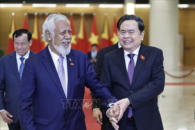 Chủ tịch Quốc hội Trần Thanh Mẫn và Thủ tướng Timor-Leste Kay Rala Xanana Gusmão. Ảnh: Doãn Tấn - TTXVN