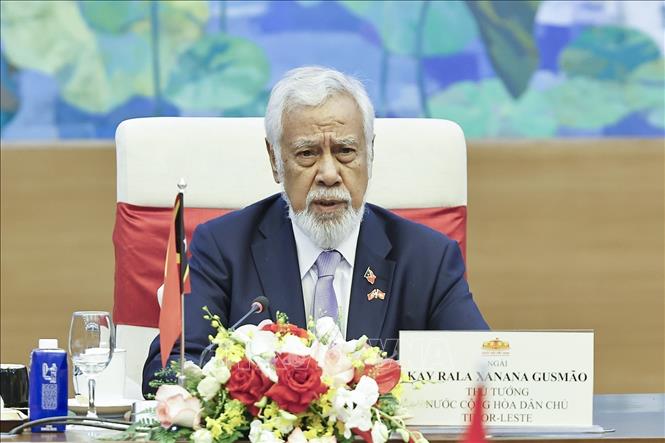 Thủ tướng Timor-Leste Kay Rala Xanana Gusmão phát biểu tại cuộc hội kiến Chủ tịch Quốc hội Trần Thanh Mẫn. Ảnh: Doãn Tấn - TTXVN
