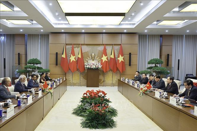 Chủ tịch Quốc hội Trần Thanh Mẫn hội kiến Thủ tướng Timor-Leste Kay Rala Xanana Gusmão. Ảnh: Doãn Tấn - TTXVN