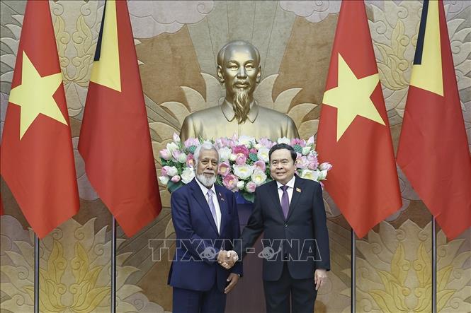 Chủ tịch Quốc hội Trần Thanh Mẫn hội kiến Thủ tướng Timor-Leste Kay Rala Xanana Gusmão. Ảnh: Doãn Tấn - TTXVN
