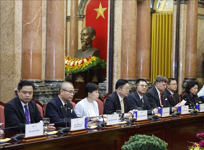 Các đại biểu tham dự cuộc gặp Tổng Bí thư, Chủ tịch nước Tô Lâm. Ảnh: Thống Nhất – TTXVN