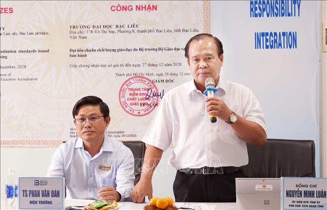 Ông Nguyễn Minh Luân, Phó Chủ tịch UBND tỉnh Cà Mau phát biểu chỉ đạo tại Hội nghị. Ảnh: Chanh Đa - TTXVN
