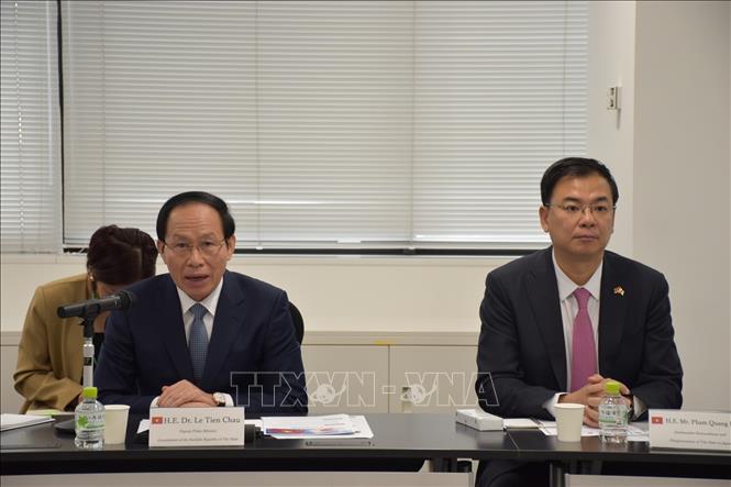 Phó Thủ tướng Lê Tiến Châu đánh giá cao các hoạt động hợp tác hiệu quả giữa Đại học Shibaura với các trường đại học Việt Nam. Ảnh: Nguyễn Tuyến - Pv TTXVN tại Nhật Bản