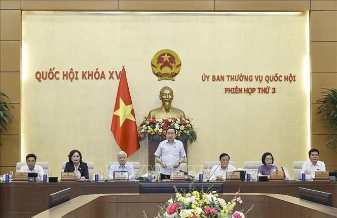 Chủ tịch Quốc hội Trần Thanh Mẫn phát biểu khai mạc Phiên họp. Ảnh: Doãn Tấn – TTXVN