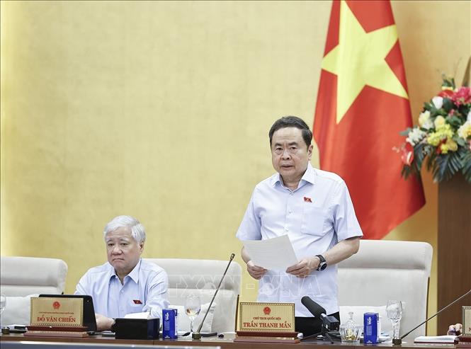 Chủ tịch Quốc hội Trần Thanh Mẫn phát biểu khai mạc Phiên họp. Ảnh: Doãn Tấn – TTXVN