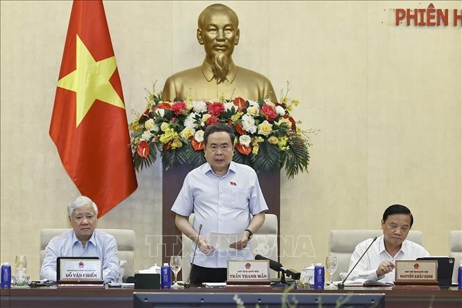 Chủ tịch Quốc hội Trần Thanh Mẫn phát biểu khai mạc Phiên họp. Ảnh: Doãn Tấn – TTXVN