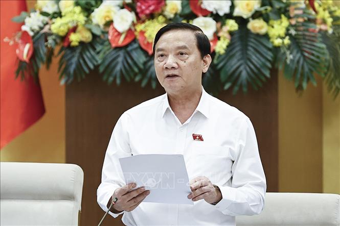 Phó Chủ tịch Quốc hội Nguyễn Khắc Định phát biểu. Ảnh: Doãn Tấn - TTXVN