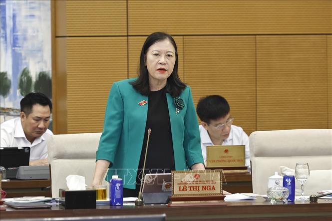 Chủ nhiệm Ủy ban Dân nguyện và Giám sát của Quốc hội Lê Thị Nga phát biểu. Ảnh: Doãn Tấn - TTXVN