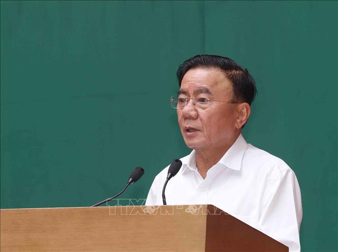 Đồng chí Trần Cẩm Tú, Uỷ viên Bộ Chính trị, Thường trực Ban Bí thư phát biểu chỉ đạo hội thảo. Ảnh: Phương Hoa - TTXVN
