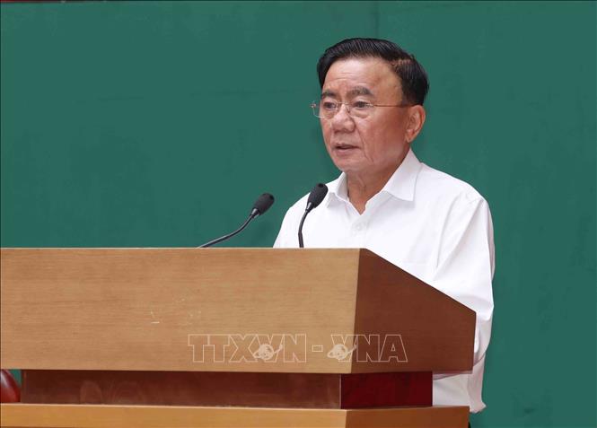 Đồng chí Trần Cẩm Tú, Uỷ viên Bộ Chính trị, Thường trực Ban Bí thư phát biểu chỉ đạo hội thảo. Ảnh: Phương Hoa - TTXVN
