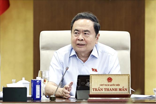 Chủ tịch Quốc hội Trần Thanh Mẫn phát biểu. Ảnh: Doãn Tấn - TTXVN