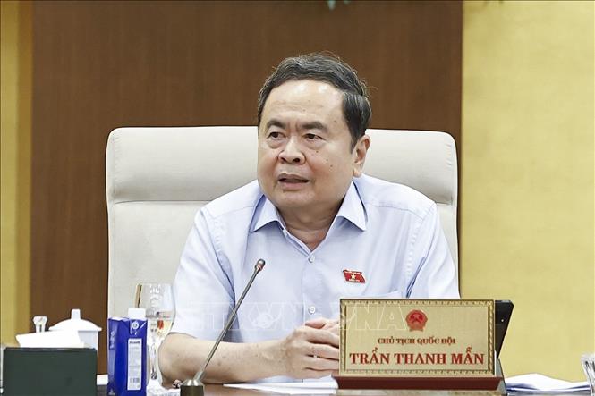 Chủ tịch Quốc hội Trần Thanh Mẫn phát biểu. Ảnh: Doãn Tấn - TTXVN