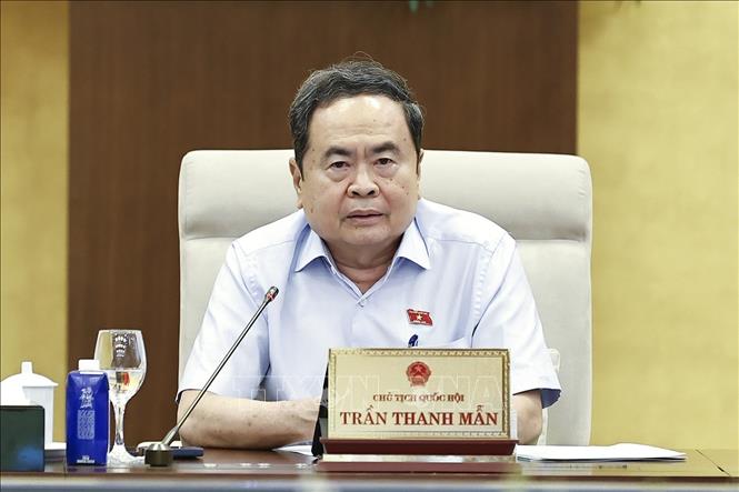 Chủ tịch Quốc hội Trần Thanh Mẫn phát biểu. Ảnh: Doãn Tấn - TTXVN