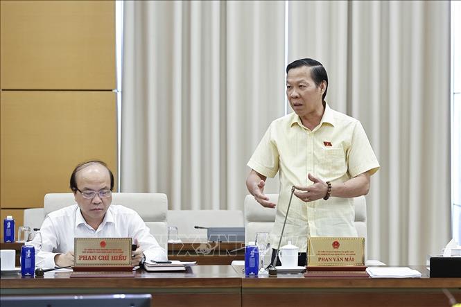 Chủ nhiệm Ủy ban Kinh tế và Tài chính của Quốc hội Phan Văn Mãi phát biểu. Ảnh: Doãn Tấn - TTXVN