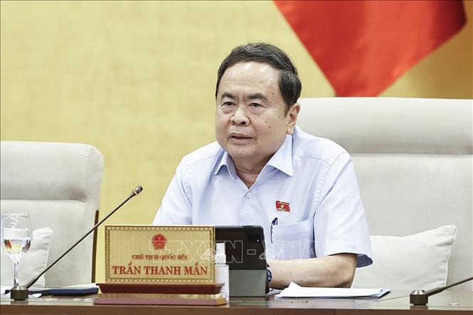 Chủ tịch Quốc hội Trần Thanh Mẫn phát biểu. Ảnh: Doãn Tấn - TTXVN