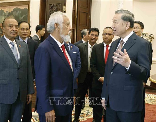 Party General Secretary and State President To Lam and Prime Minister of Timor-Leste Kay Rala Xanana Gusmão. VNA Photo: Thống Nhất