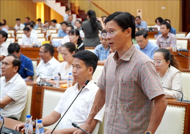 Các đại biểu đóng góp ý kiến tại Hội nghị. Ảnh: Lê Phước Ngọc-TTXVN
