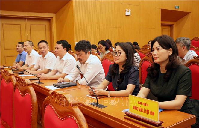 Đoàn đại biểu Thông tấn xã Việt Nam dự hội nghị. Ảnh: Trần Trang - TTXVN 