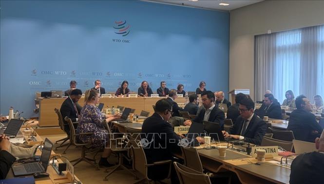 Phiên rà soát chính sách thương mại của Uruguay tại trụ sở WTO. Ảnh: TTXVN phát 