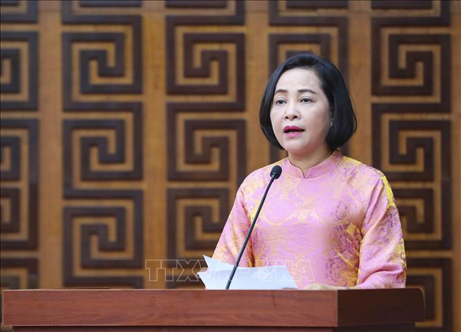 Phó Chủ tịch Quốc hội Nguyễn Thị Thanh phát biểu. Ảnh: Xuân Tư - TTXVN