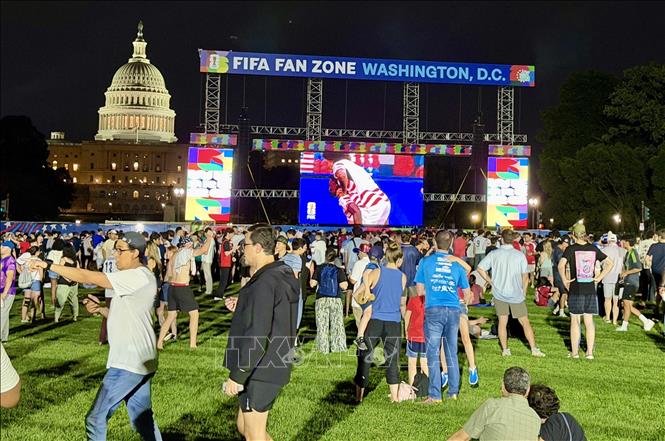 Không khí khu Fan Zone tại Washington. Ảnh: Ngọc Quang - PV TTXVN tại Mỹ
