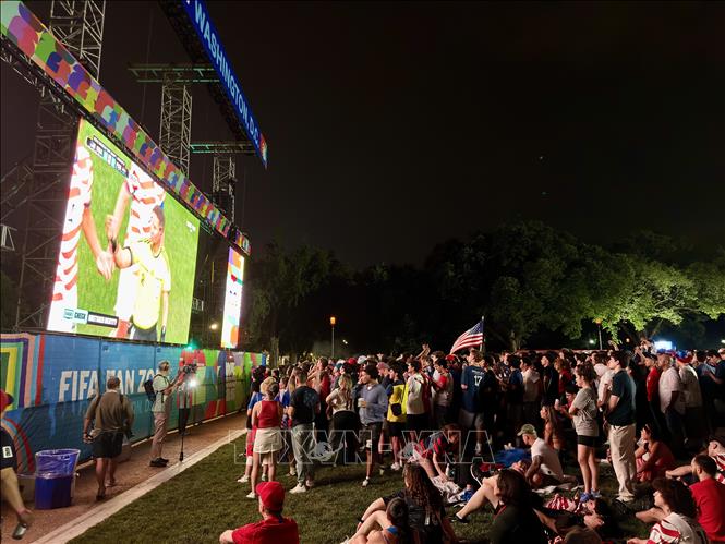 Không khí khu Fan Zone tại Washington. Ảnh: Ngọc Quang - PV TTXVN tại Mỹ