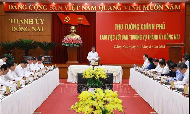 Thủ tướng Lê Minh Hưng phát biểu. Ảnh: Dương Giang – TTXVN
