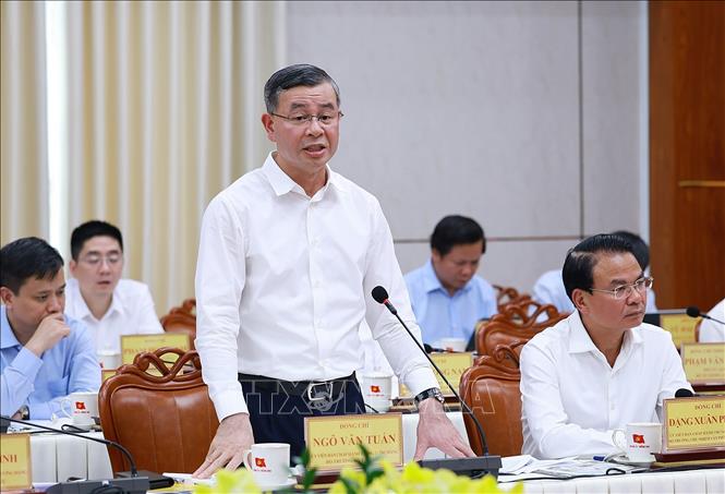 Bộ trưởng Bộ Tài chính Ngô Văn Tuấn phát biểu. Ảnh: Dương Giang – TTXVN 

